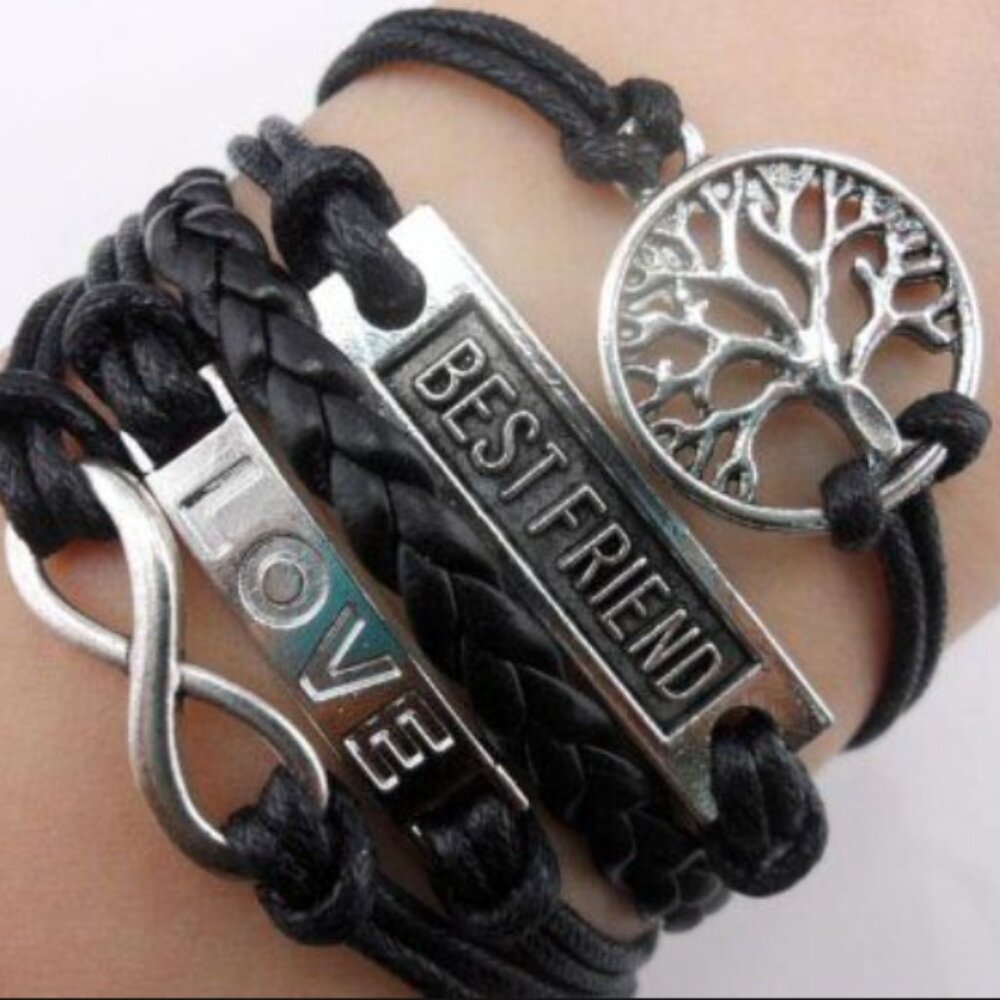 Best Friend Family Tree Infinity - Black/Silver